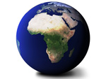 Weltkugel Afrika