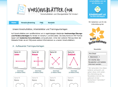 Screenshot Vorschulblätter