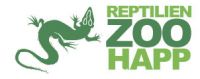 Logo des ReptilienZoo Happ mit grüner Eidechse